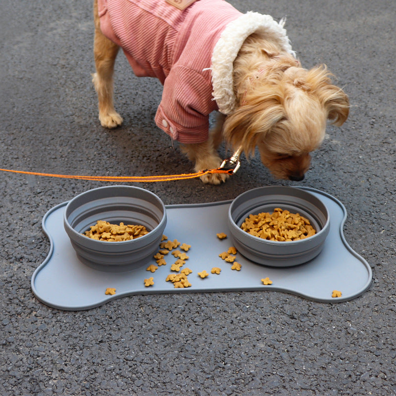 Silicone Mat with Foldable Bowls