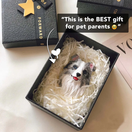 Custom-Engraved Magnetic Pet Head Figurine